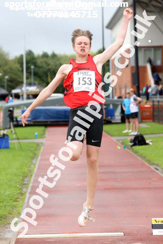 Boys under-15s long jump, Northern Under-17s/U-15s and U13s Champs, Leigh Sports Village, Leigh. Photo: David T. Hewitson/Sports for All Pics